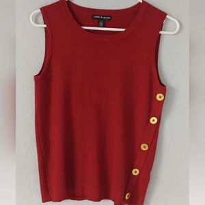 Cable&Gauge Red Knit Top
